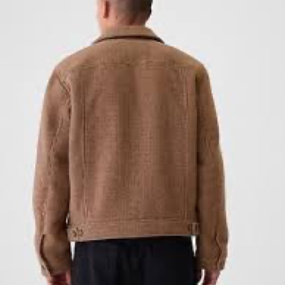 NEW Gap wool houndstooth trucker jacket Medium - Picture 4 of 16